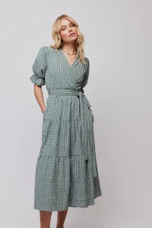 Indiana Midi Wrap Dress - Sycamore White