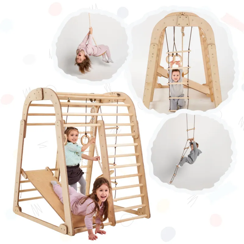Indoor Wooden Playground for Children - 6in1 Playground