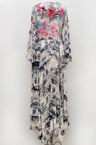 Inspired Beauty Wrap Dress - Oxidized Blue -