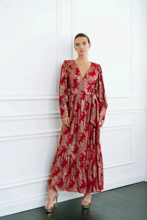 ISA METALLIC WRAP DRESS