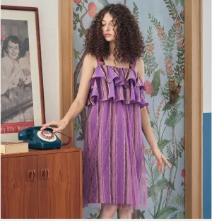 JAM PRINCESS STRIPE LACE DRESS WITH FRILL LAYER