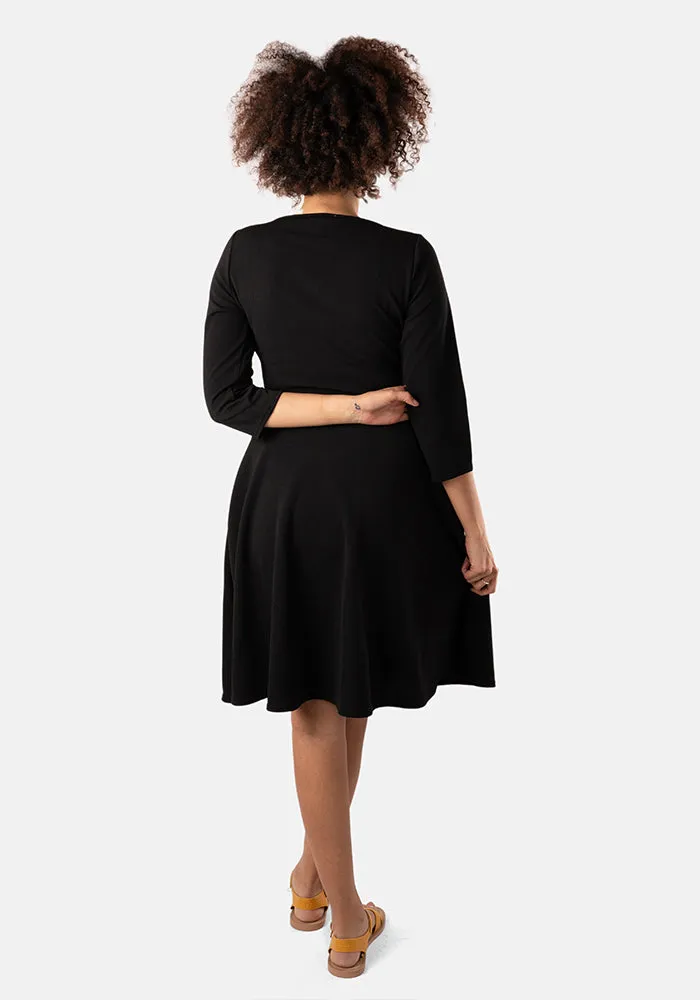 Kaira Black Wrap Dress