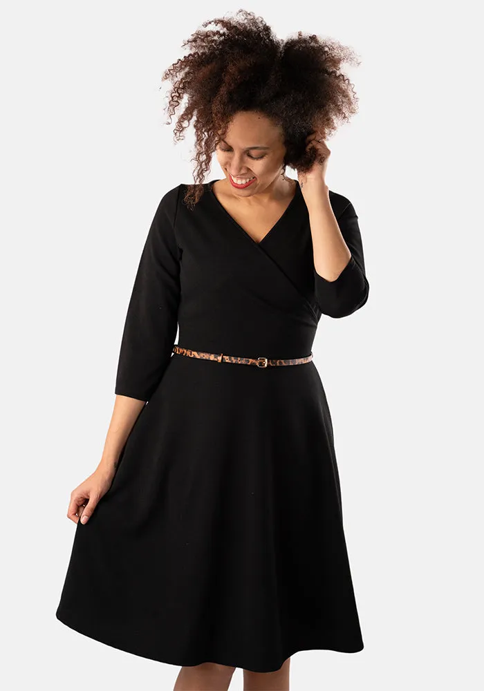 Kaira Black Wrap Dress