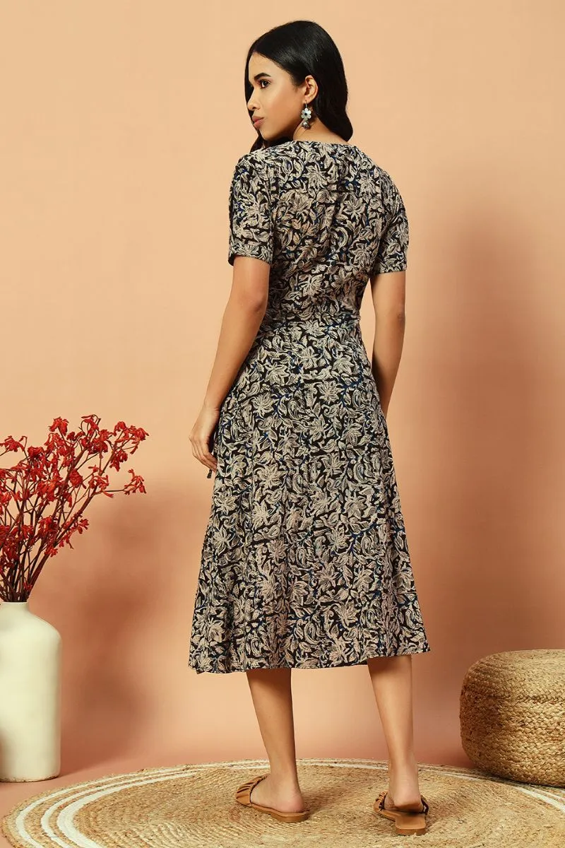 Kalamkari Block Print Wrap Dress