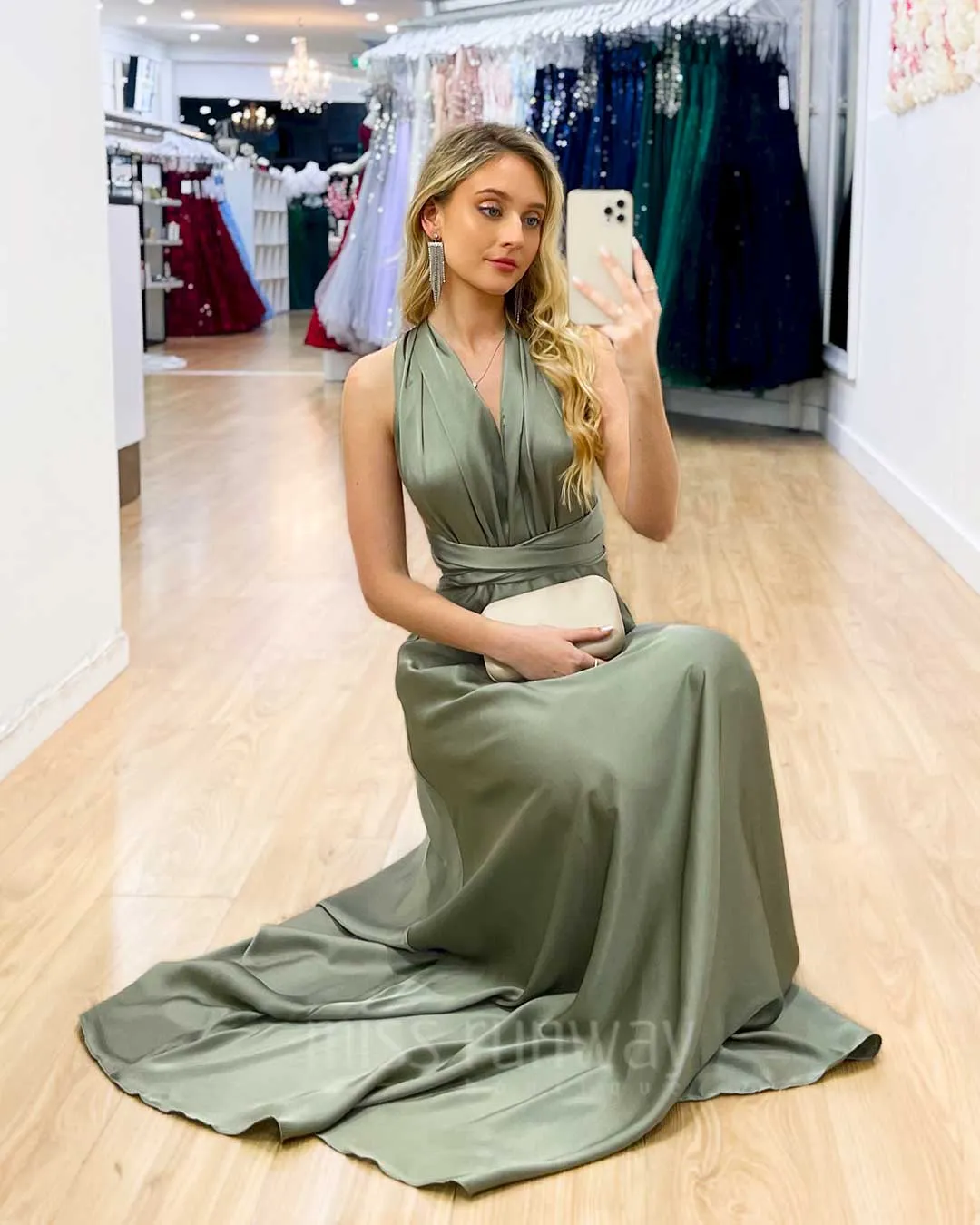 Kirsty Multi Wrap Dress - Sage