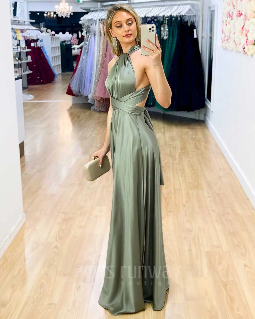 Kirsty Multi Wrap Dress - Sage