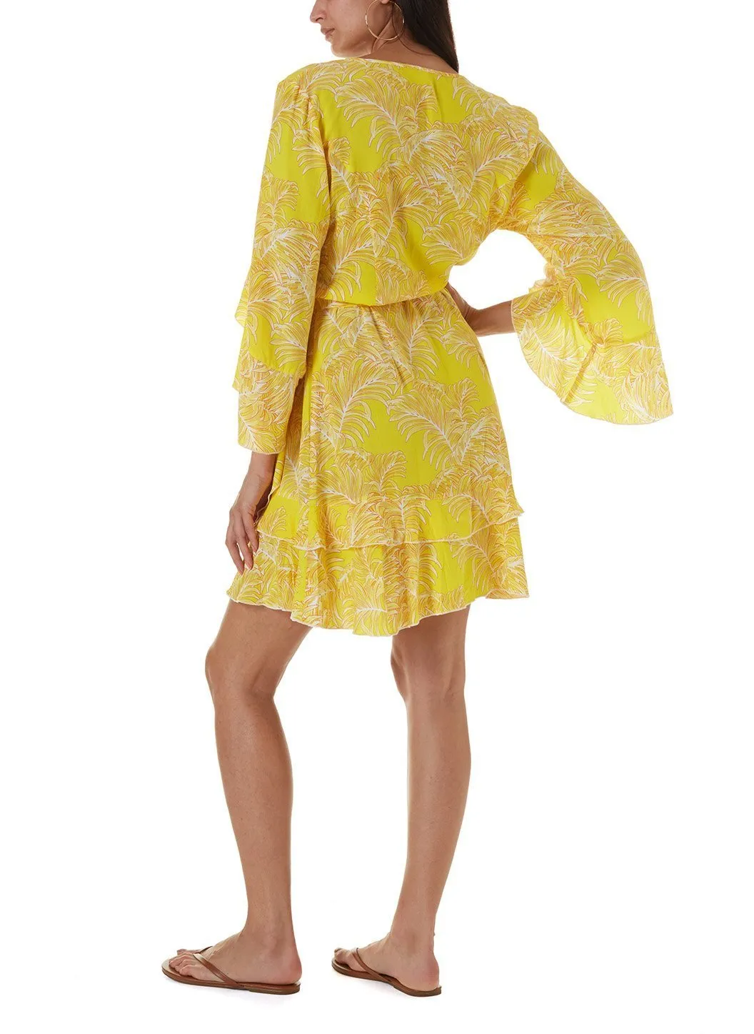 Kirsty Tropical Yellow Short Dress