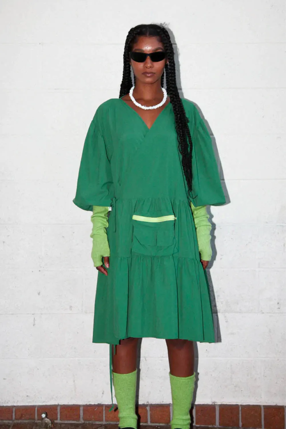 KkCo - Utility Wrap Dress: Algae
