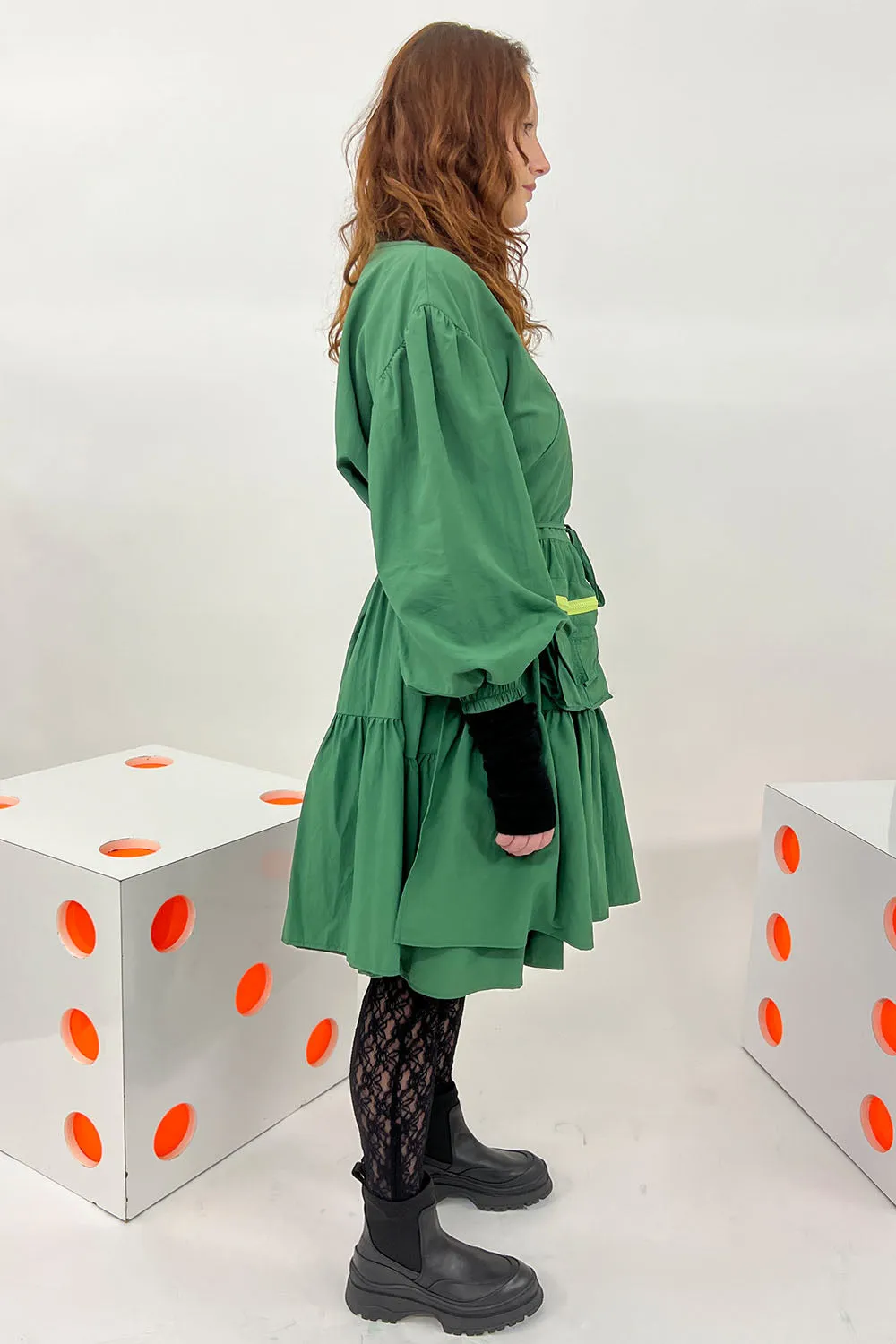 KkCo - Utility Wrap Dress: Algae