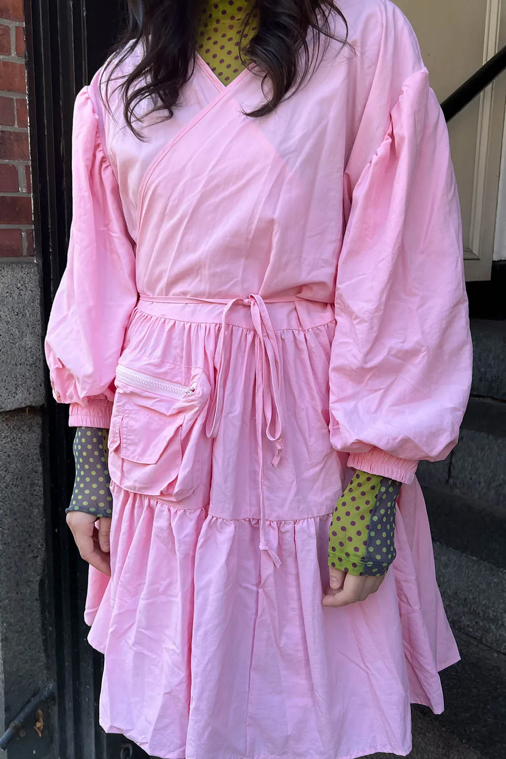 KkCo - Utility Wrap Dress: Ballet Pink