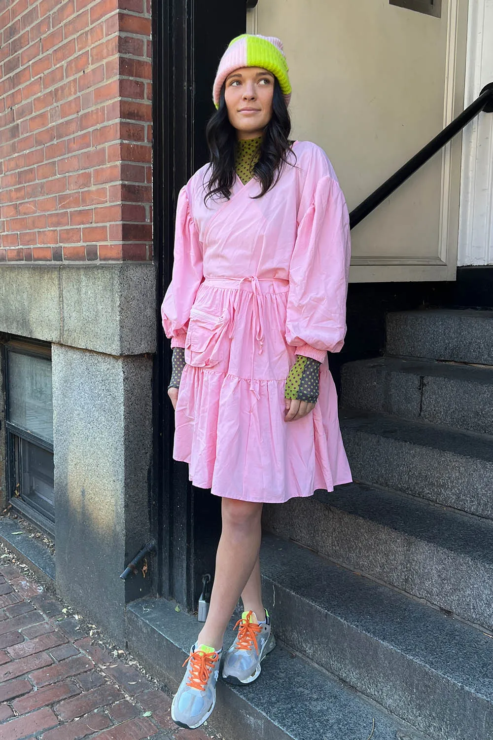 KkCo - Utility Wrap Dress: Ballet Pink