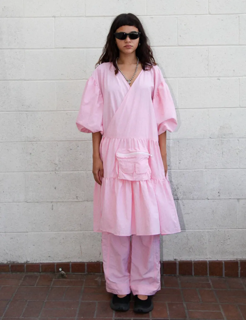 KkCo - Utility Wrap Dress: Ballet Pink