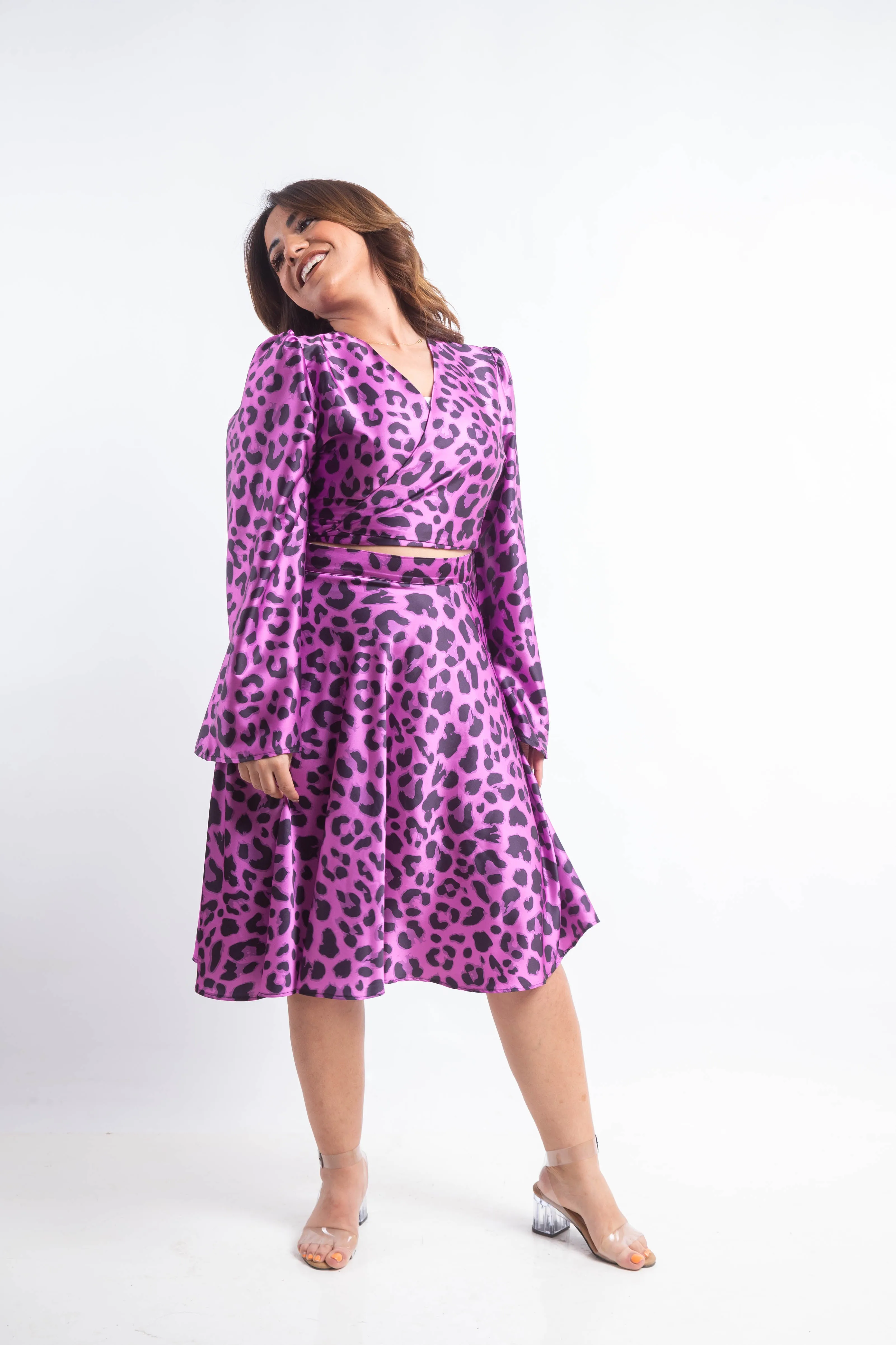 Latina Wrap Silk Dress - Purple