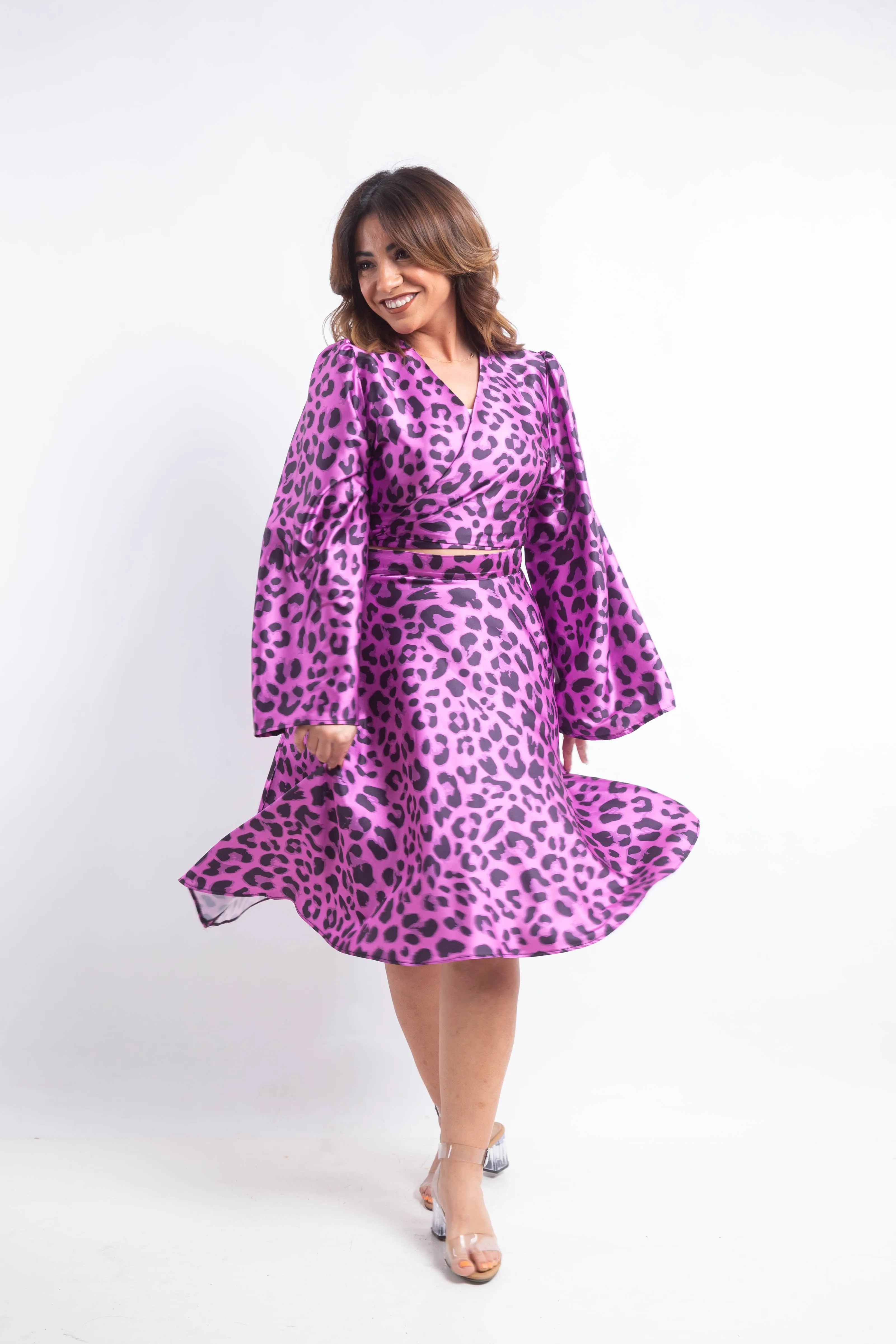 Latina Wrap Silk Dress - Purple