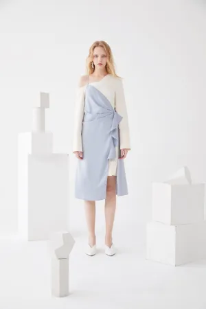 Layered Satin Wrap Dress