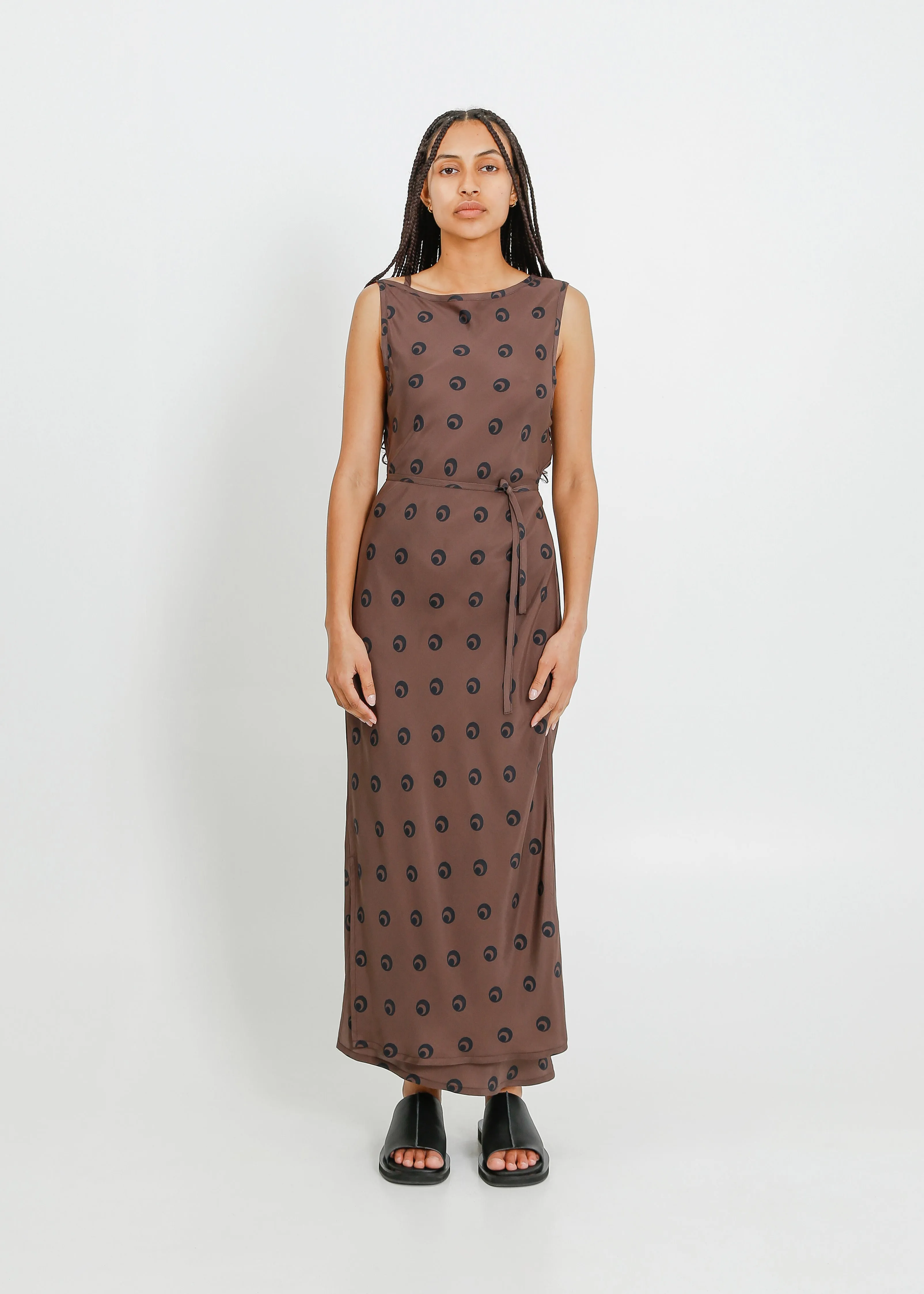LAYNE DRESS / MOCHA-BLACK