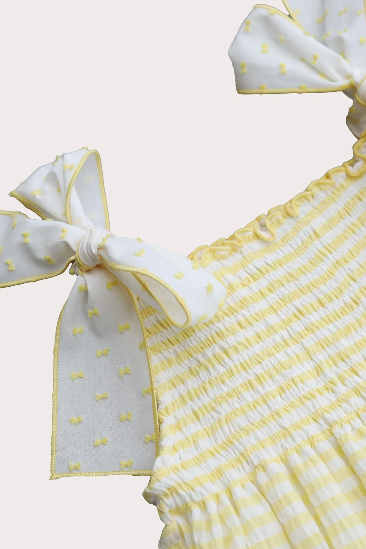 Lemon & White Seersucker Dress (2Y - 7Y)