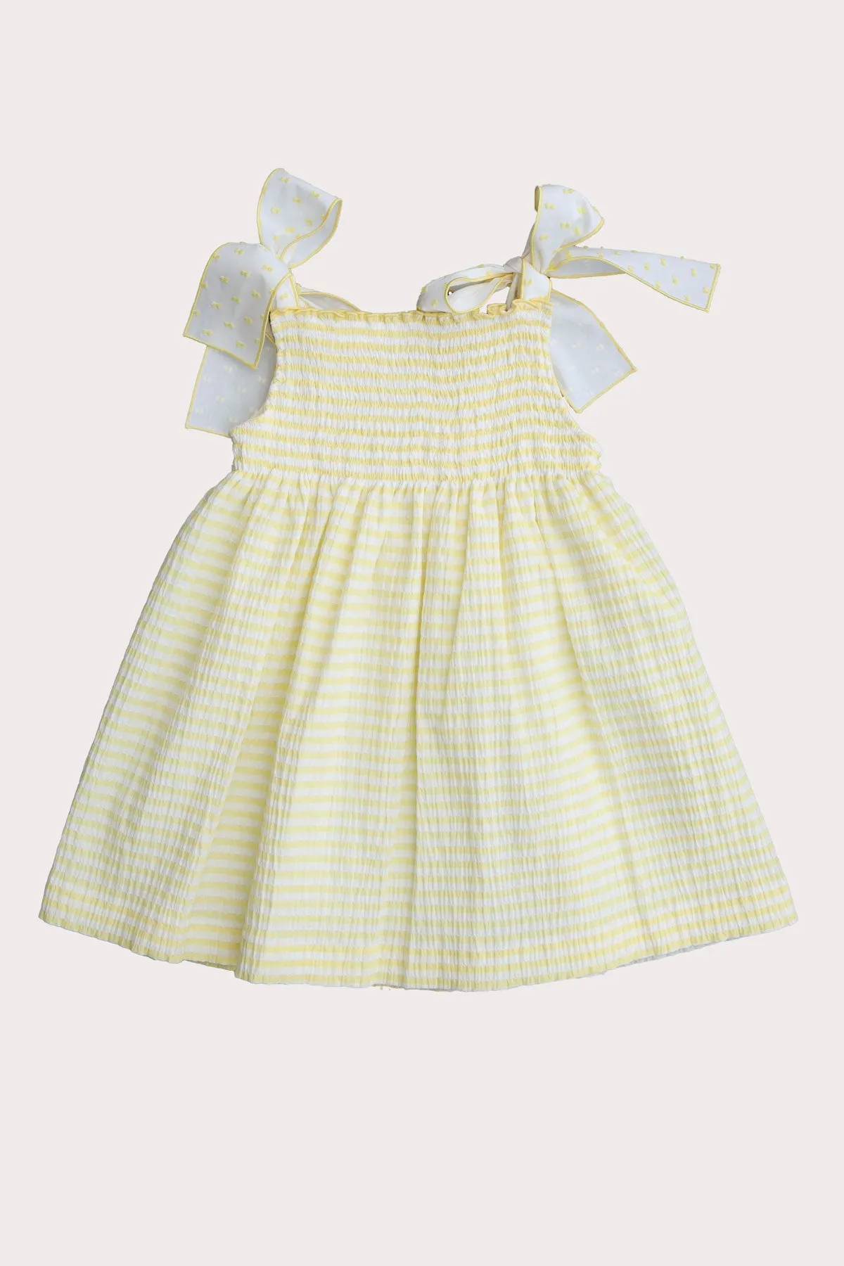 Lemon & White Seersucker Dress (2Y - 7Y)