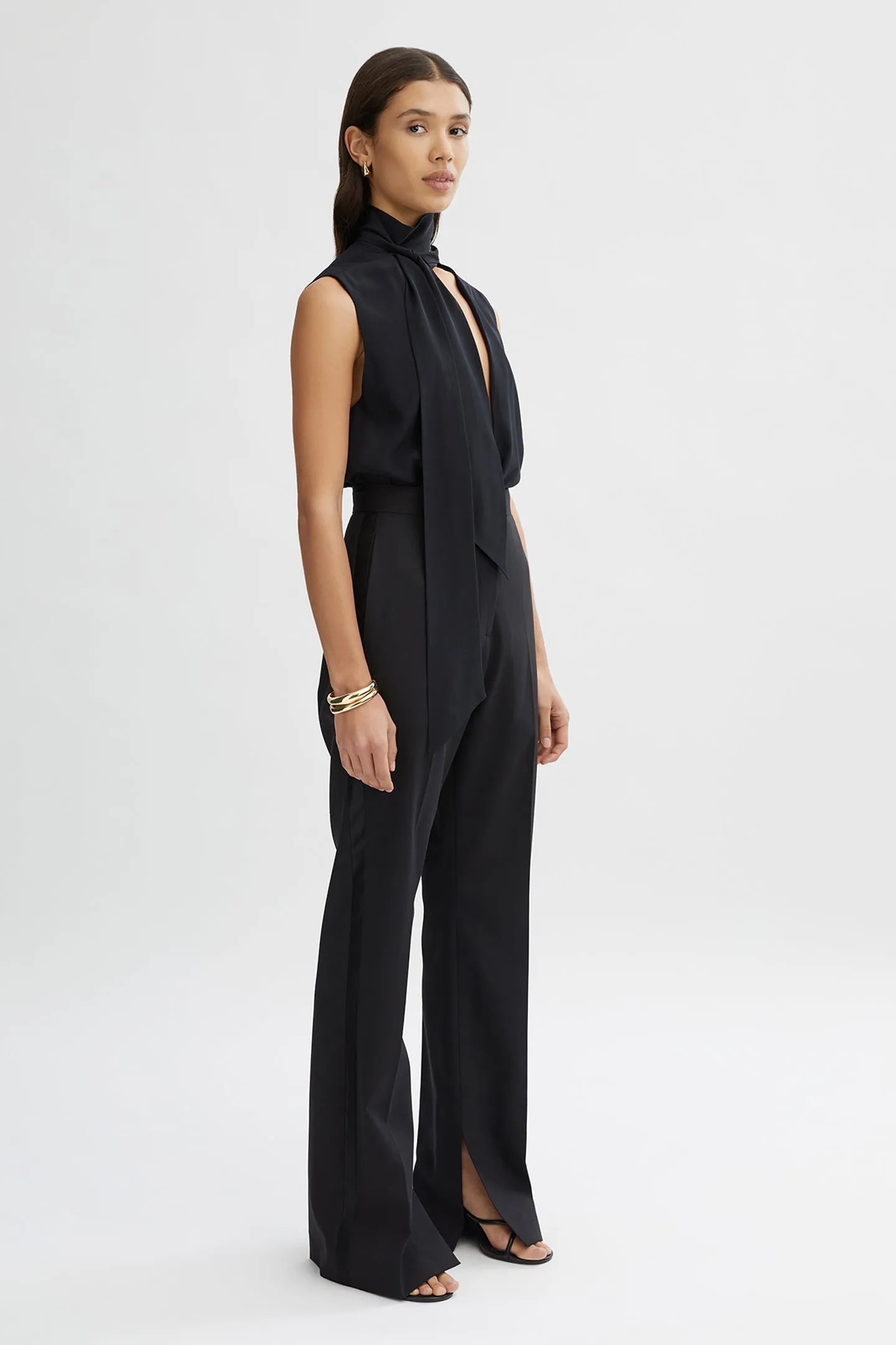 LEONIE SILK TIE MINI DRESS