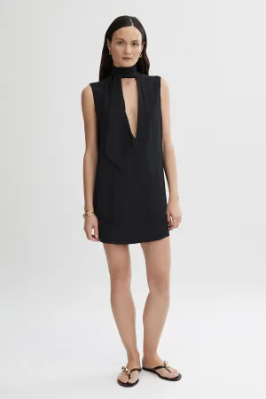 LEONIE SILK TIE MINI DRESS