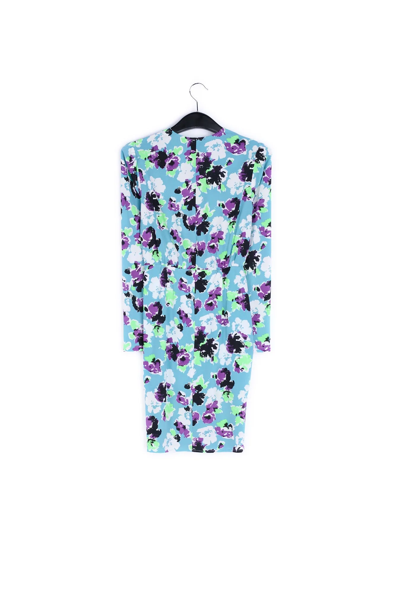 Light blue floral mini wrap dress