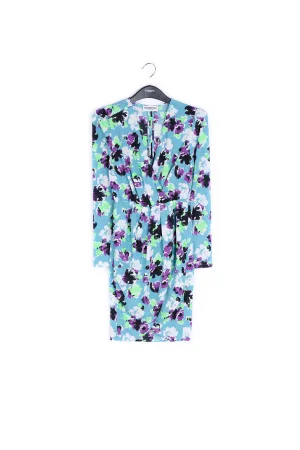 Light blue floral mini wrap dress