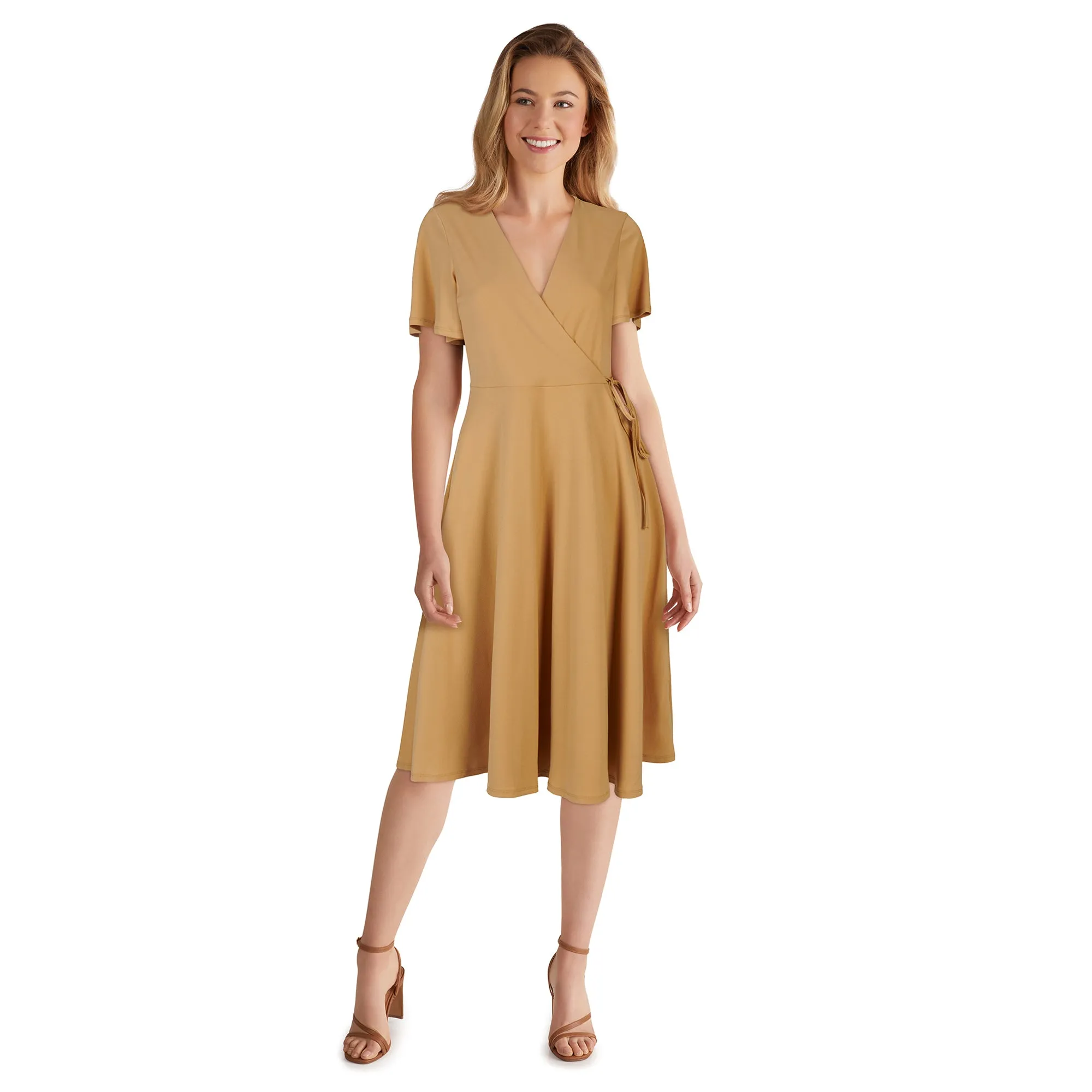 lily morgan Women's Tropical Solid Wrap Dress
