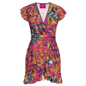Lina Flounce Wrap Dress