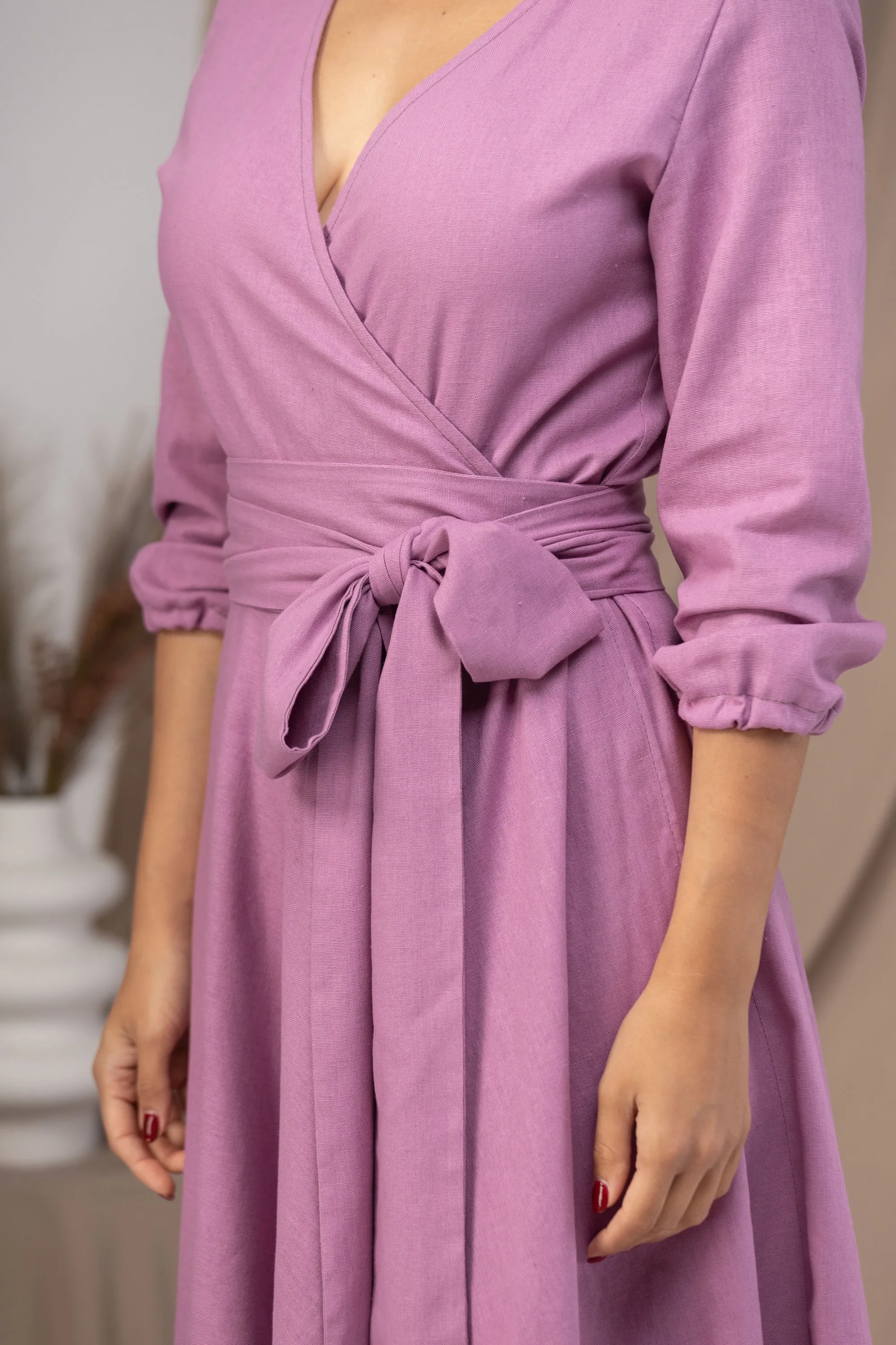 Linen Wrap Dress