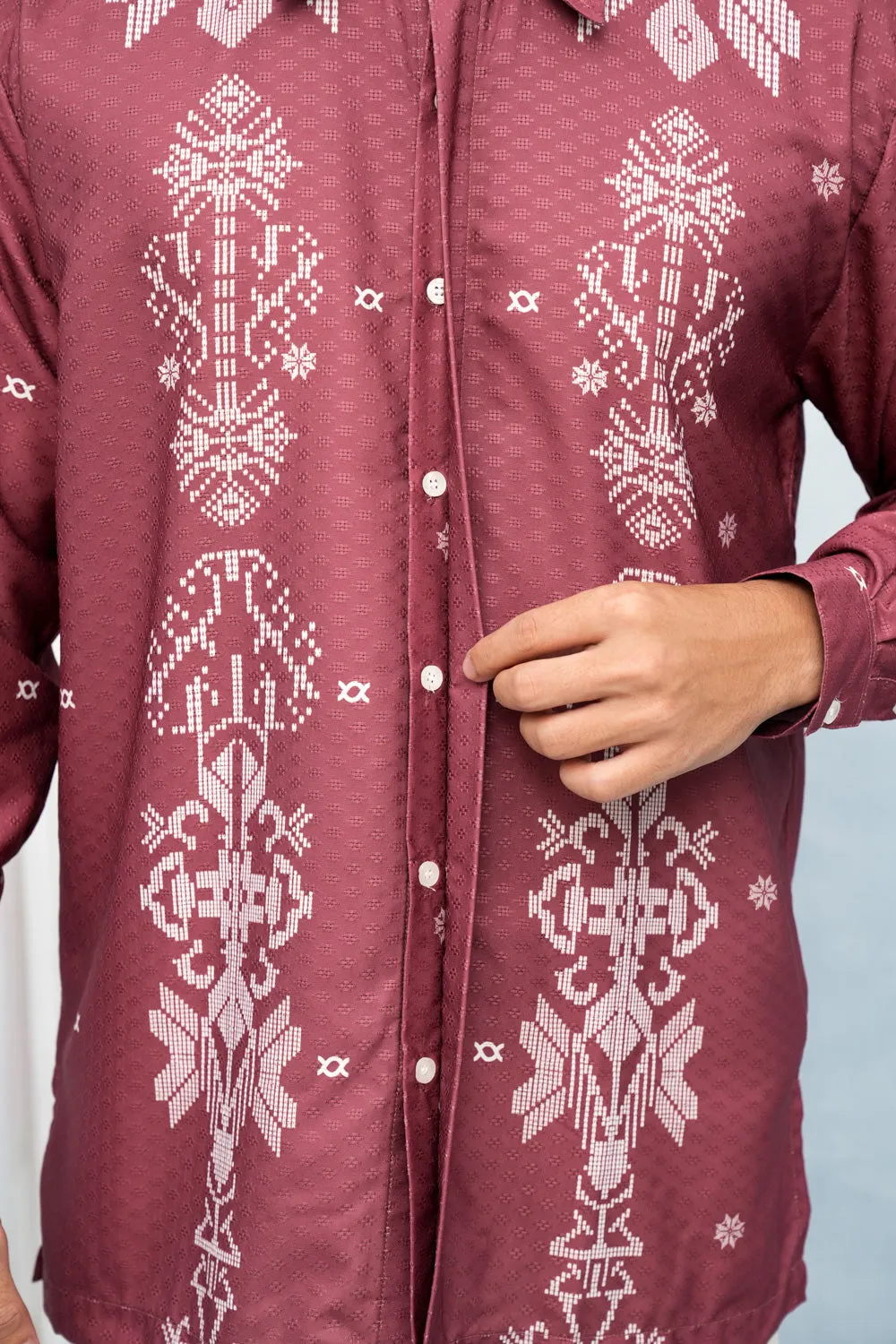 Lingga Long Shirt Men (Minor) Merah Biram