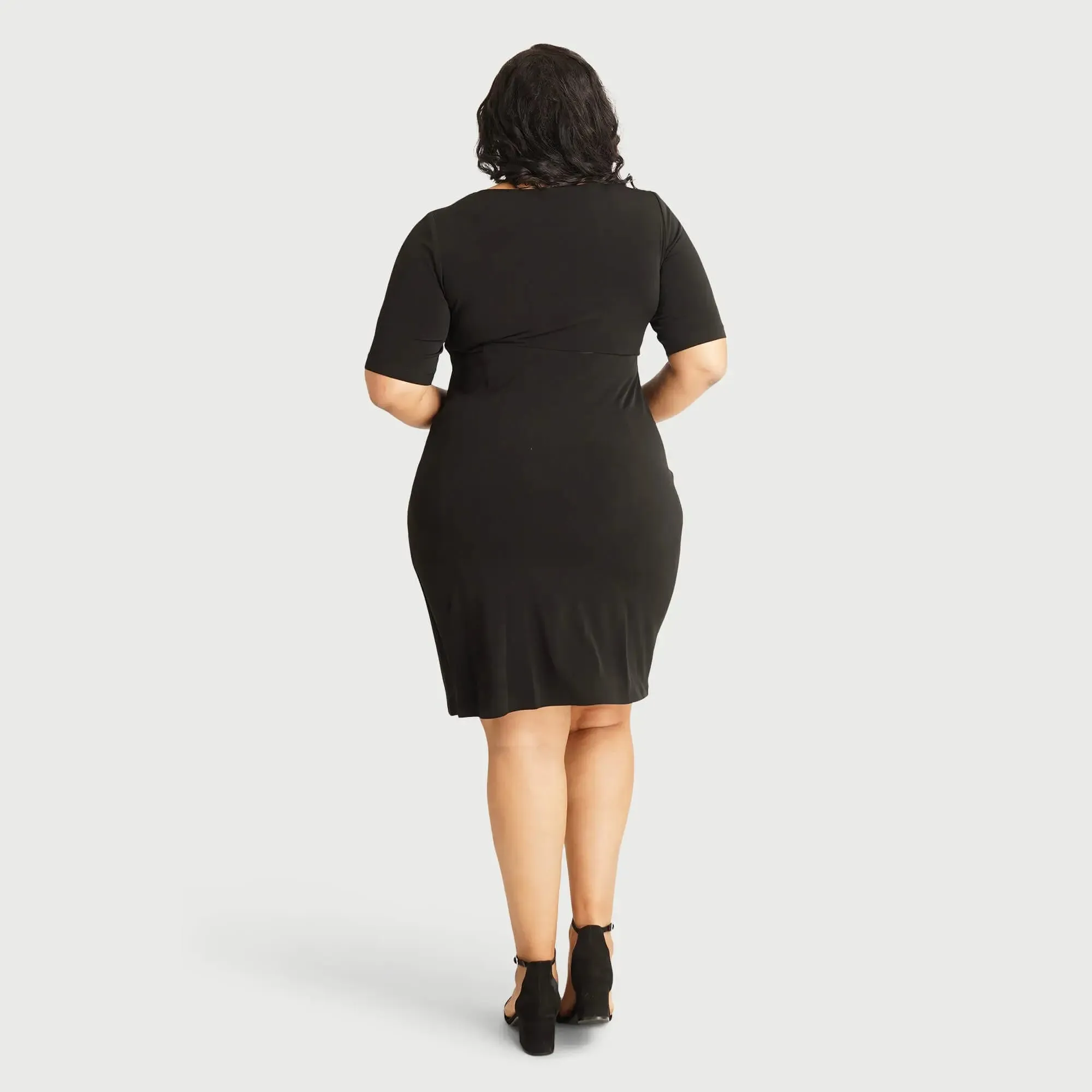 Lisa Black Faux Wrap Dress