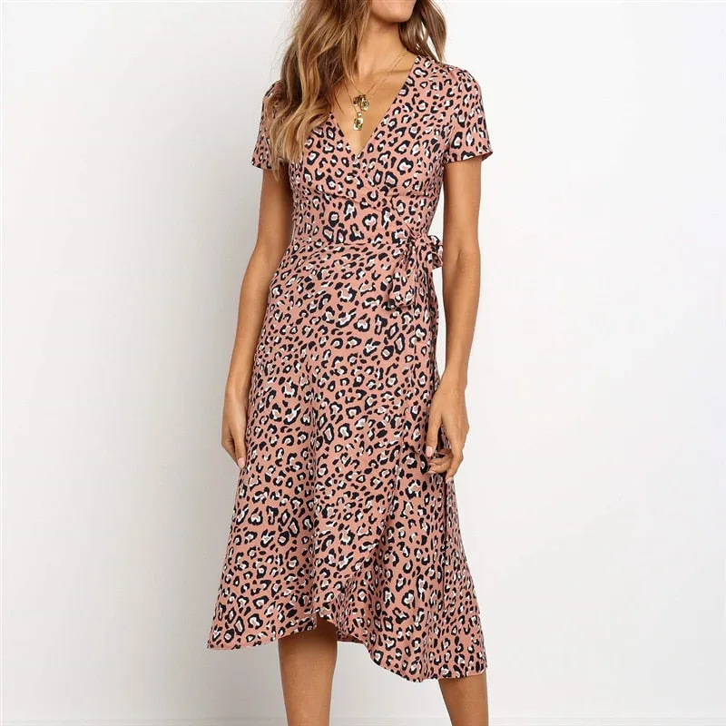 Long Dress Print Boho Wrap Beach