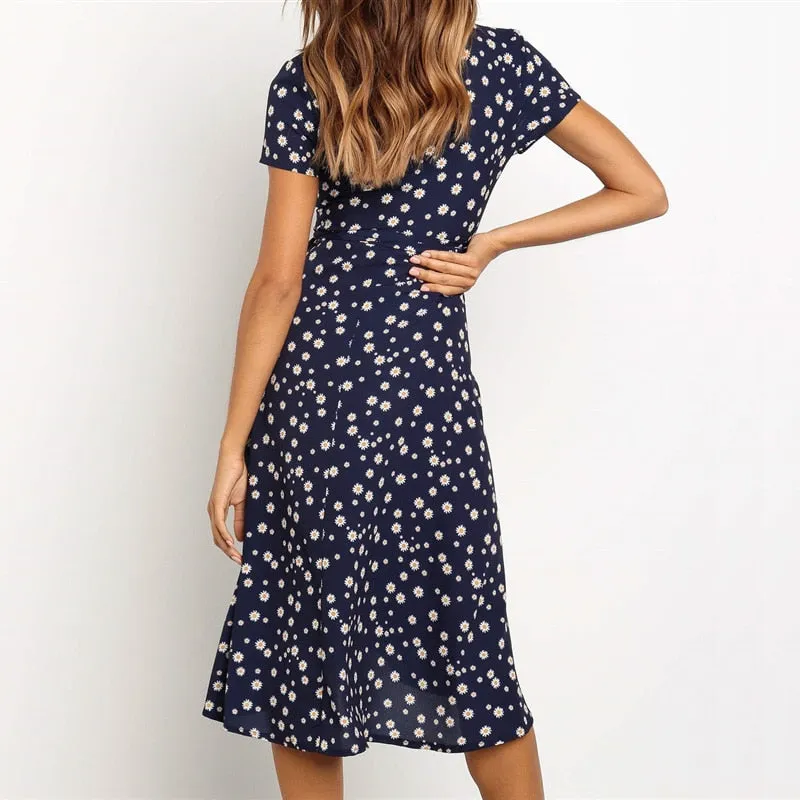 Long Dress Print Boho Wrap Beach