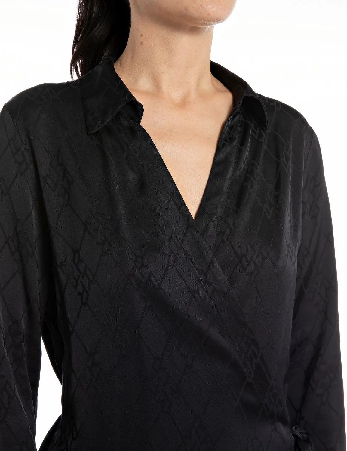 Long Shirt-Dress In Viscose Satin