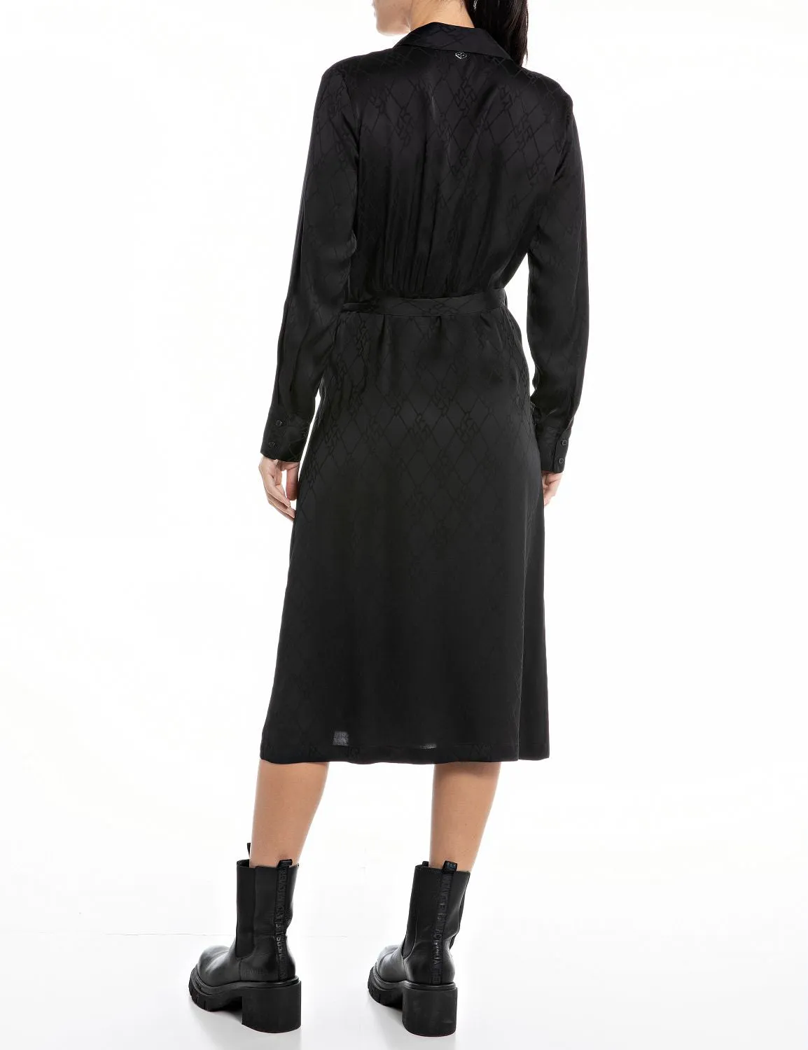 Long Shirt-Dress In Viscose Satin