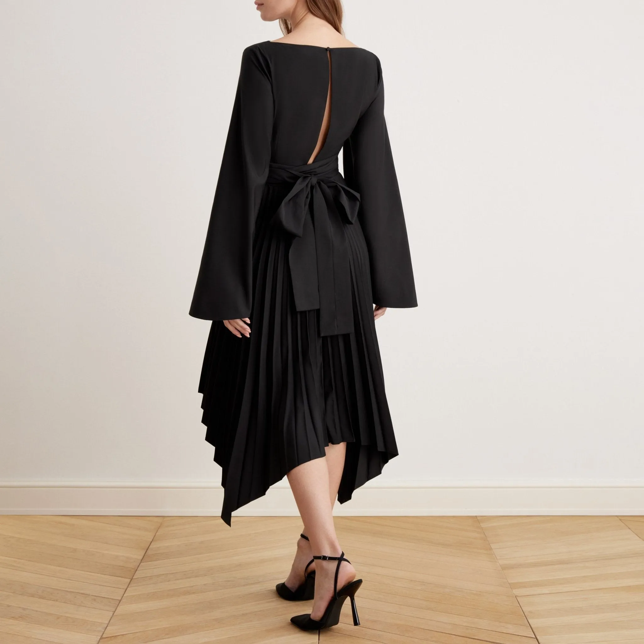 Long Sleeve Wrap Midi Dress
