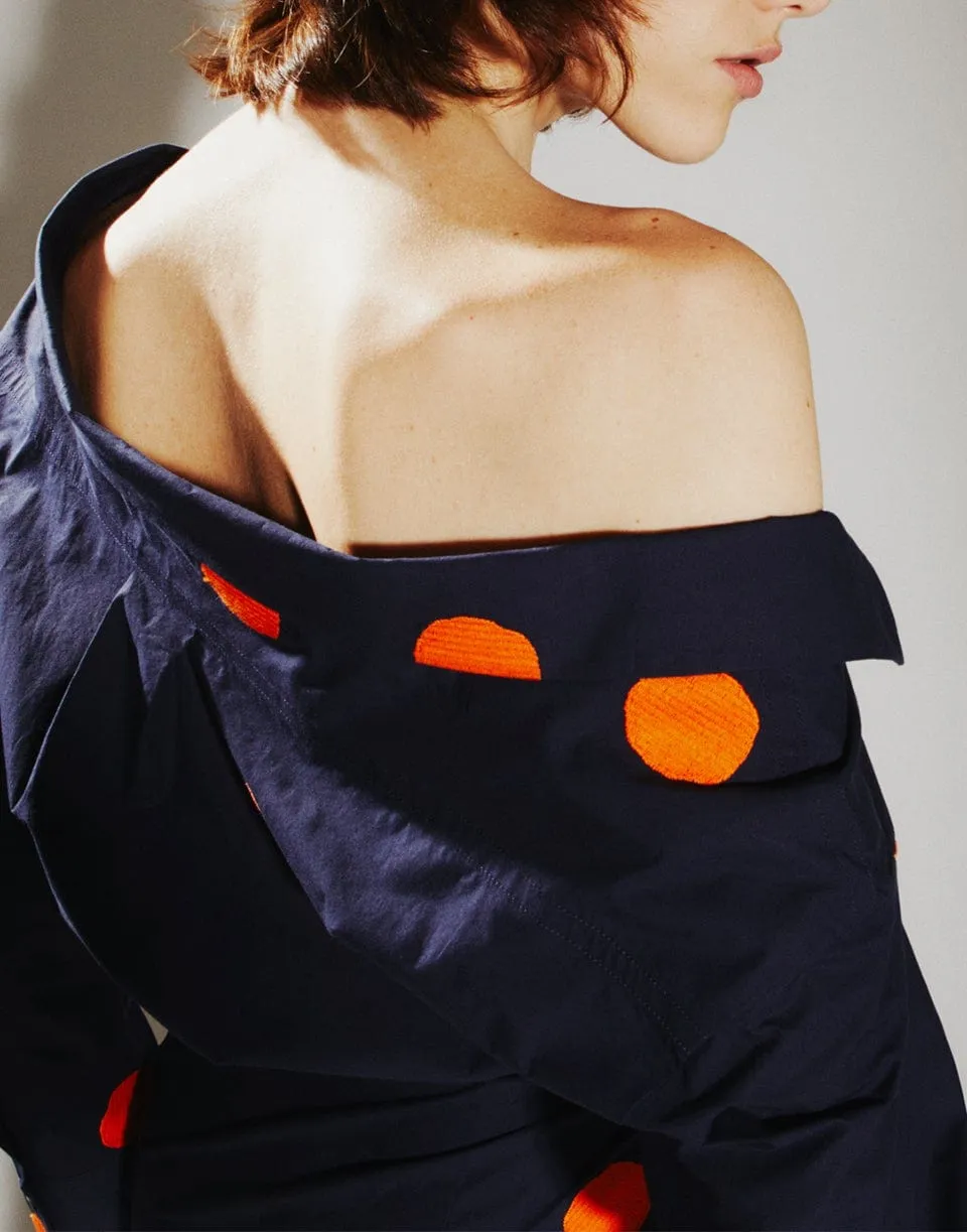 Long Sleeve Wrap Style Open Neck Dress
