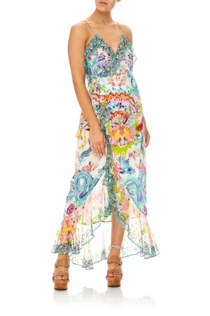 LONG WRAP DRESS WITH FRILL DRAGON DIVINITY