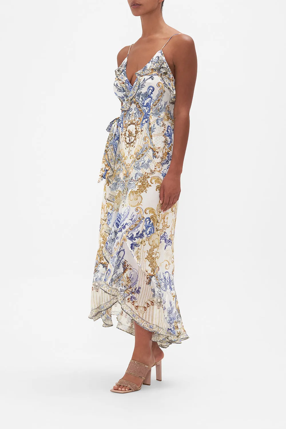 LONG WRAP DRESS WITH FRILL SOUL SEARCHING