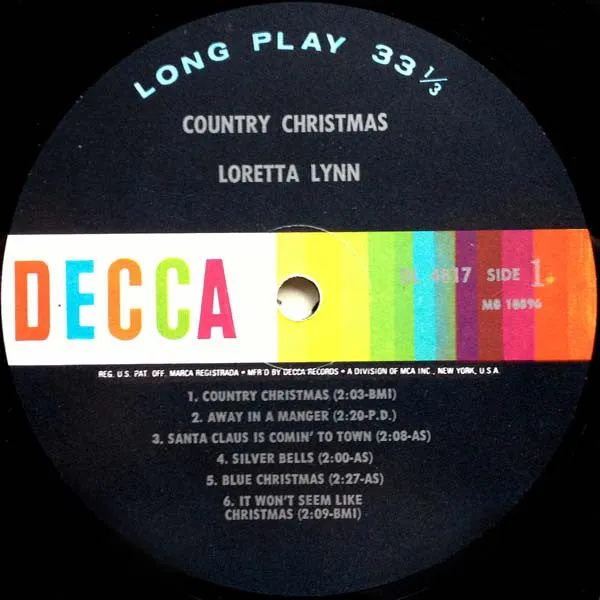 Loretta Lynn - Country Christmas (LP, Album, Mono, RP) (VG)
