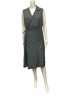 Lotus Eaters Dress Sleeveless Linen Midi Length Grey W/Tags Size XS