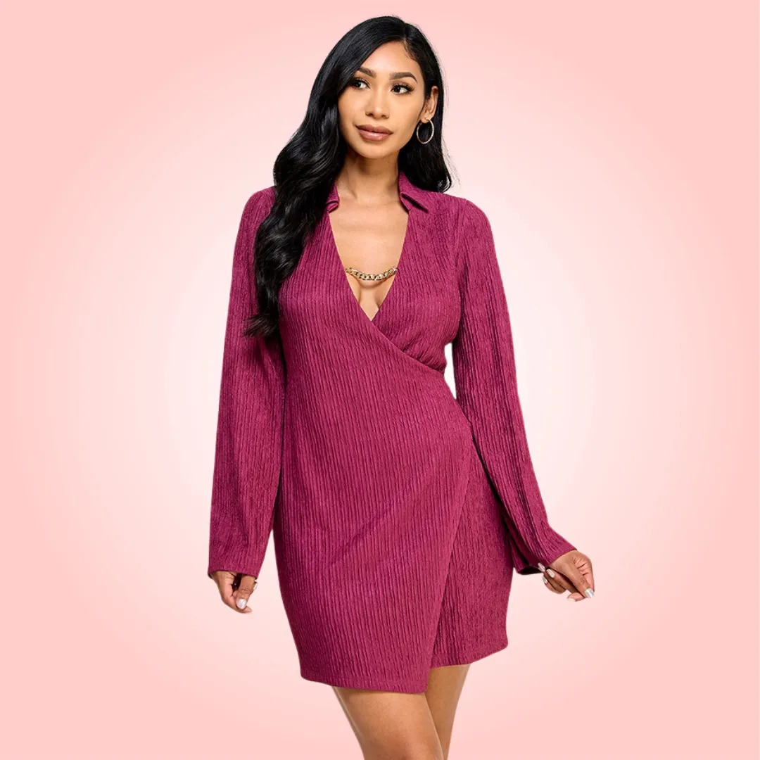 Margaret Plum Mini Dress