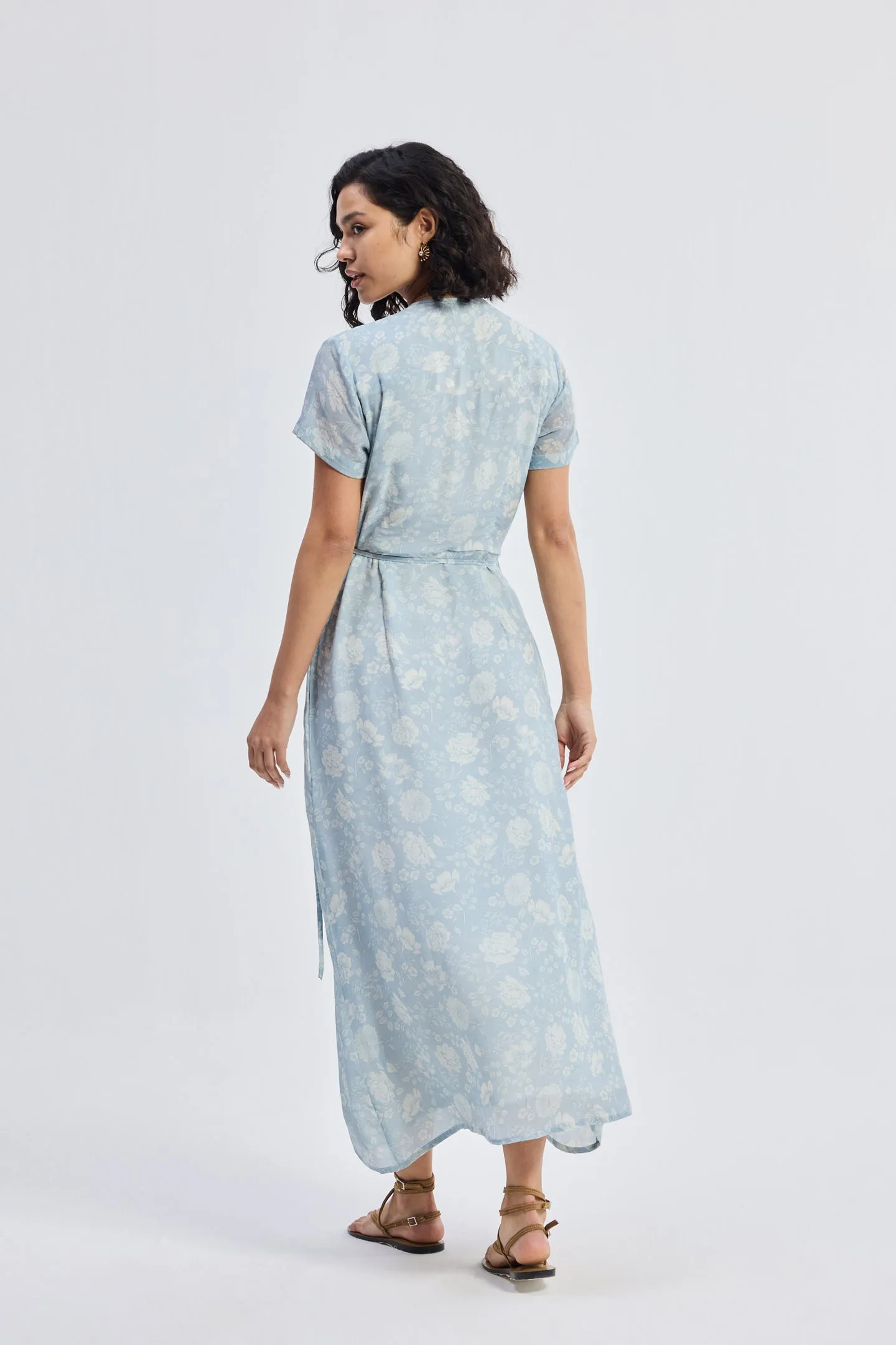 Maxi Wrap Dress in Florals