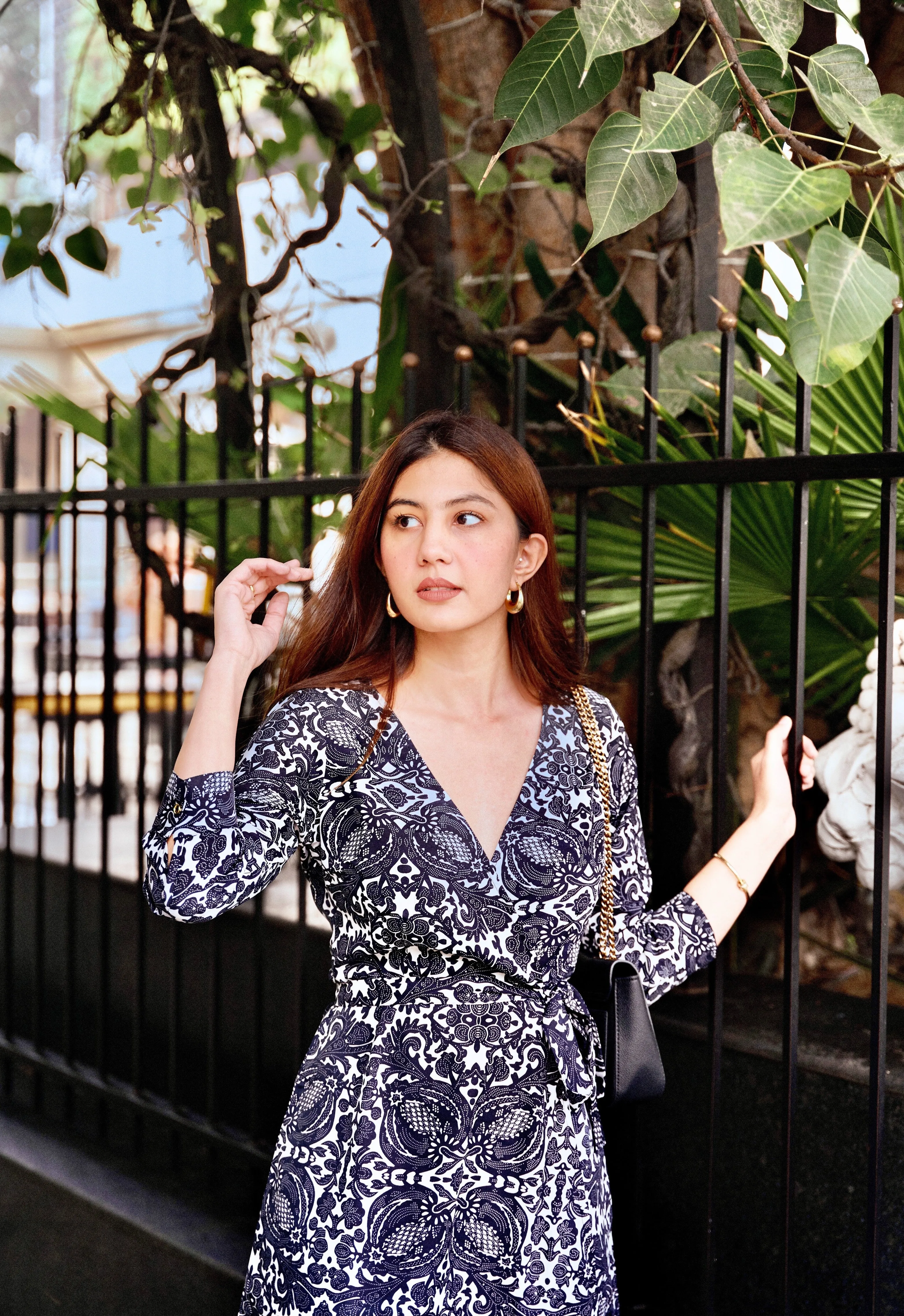 Maze Print Wrap Dress