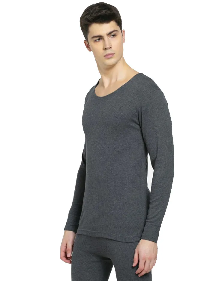 Men's Charcoal Melange Thermal Long Sleeve Vest