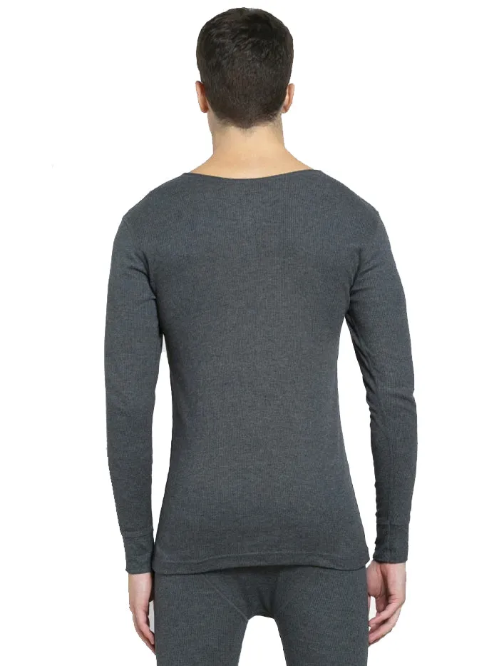 Men's Charcoal Melange Thermal Long Sleeve Vest