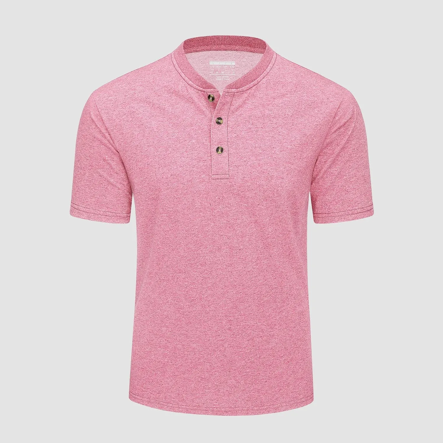 Mens Henley Shirts Cotton Casual T-Shirt Fashion Front Placket Summer Daily T-Shirts