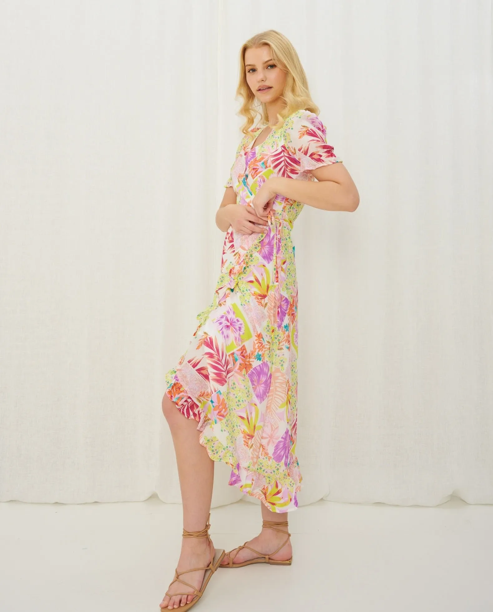 MERCI WRAP MIDI DRESS