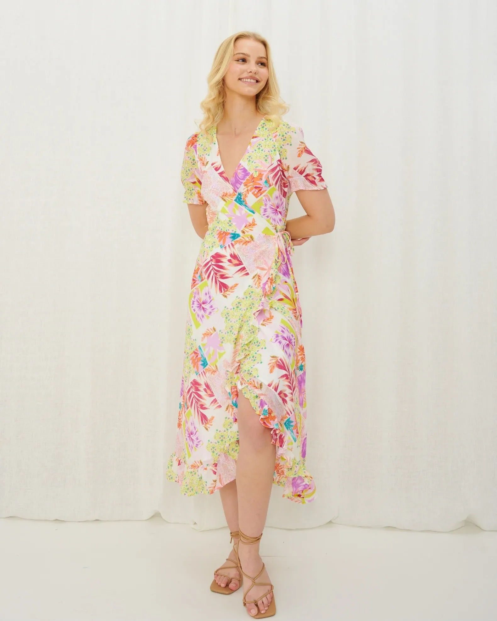 MERCI WRAP MIDI DRESS
