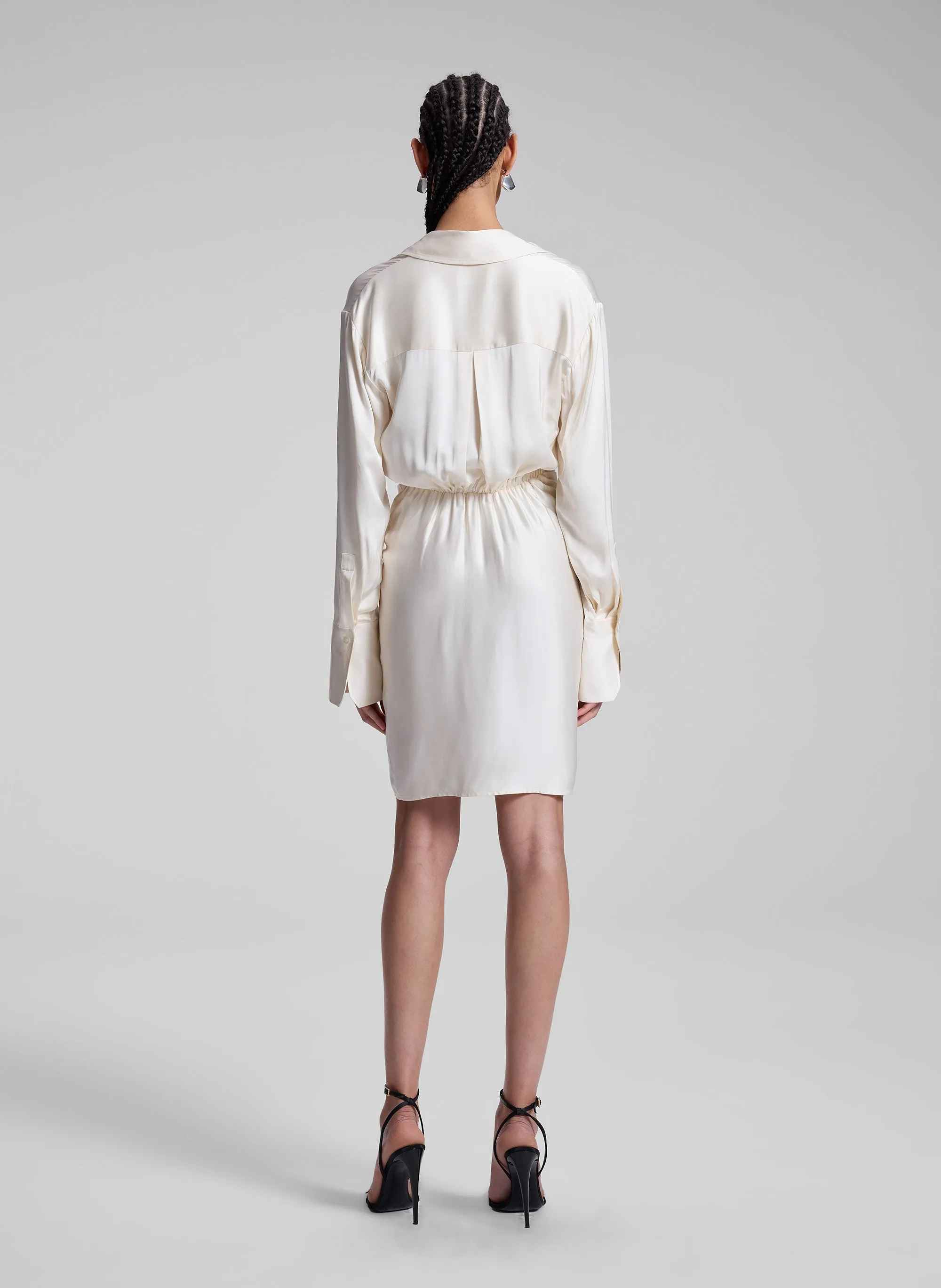 Mia Satin Mini Shirtdress